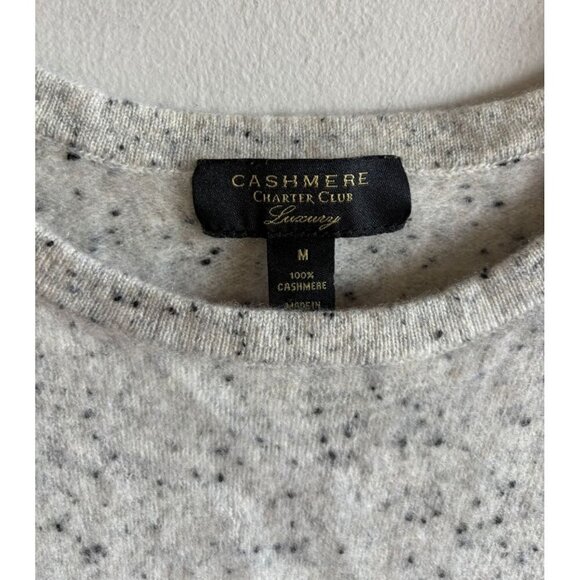 Charter Club Womens Cashmere Crewneck Pullover Long Sleeve Sweater Gray Sz M - Picture 8 of 8
